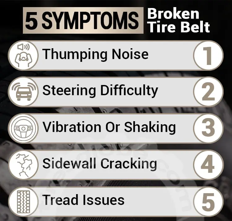 symptoms of broken tire belt
